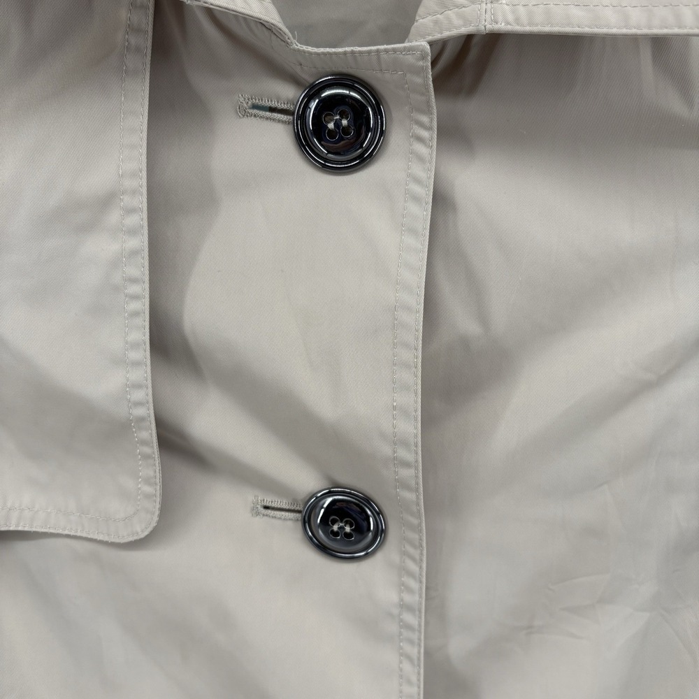 TALBOTS double breasted trench coat tan cotton jacket‎ belted lightweight Large - Picture 5 of 13